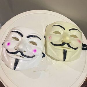 Cosplay Vendetta Masks. Set of 2. Vintage. Sturdy plastic.